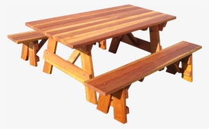 Outdoor 1905 Super Deck Finished 6 Ft - Redwood Picnic Table #1741530