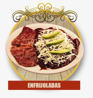 Three Mexican Cheese Enchiladas Topped With Black Beans, - Los Marquez Mexican Restaurant #1741942