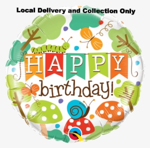 Birthday Banner Garden Foil Balloon - 'happy Birthday' Garden Creatures Foil Balloon #1742396