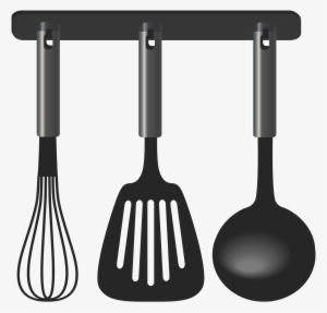 Black Kitchen Tool Set Png Clipart - Clip Art Kitchen Tools #1742498
