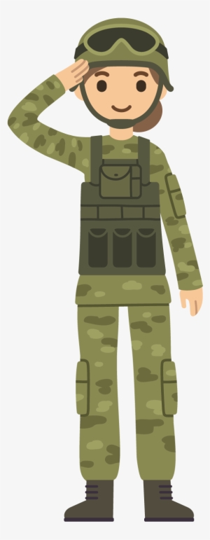 Soldier Salute Cartoon Wearing A Uniform Transprent - Cartoon Soldier #1744187