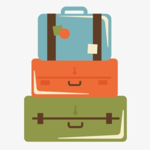 Png Black And White Luggage Clipart Suitcase - Stacked Suitcase Clipart #1744559