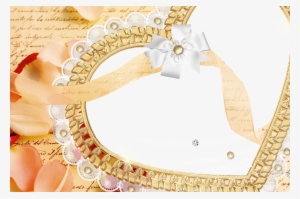 Golden Heart Wedding Frame Image Ppt Backgrounds #1748381