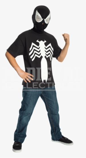 Kids Spider-man Black Costume Top And Mask #1749940