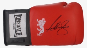 Gant De Boxe Lansdale Rouge Dédicacé Par <b>anthony - Nigel Benn Signed Lonsdale Boxing Glove #1751381
