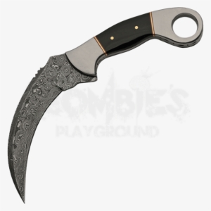 Damascus Karambit Knife - Blade #1752655