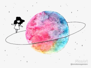Inspiring Image Beautiful, Cool, Famous, Galaxy, Girl - Dibujos Con Acuarelas Faciles #1752679