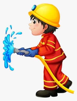 fireman putting out fire clipart png