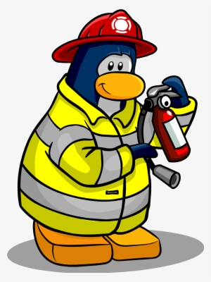 Fire Fighter Penguin - Club Penguin Fireman #1753568