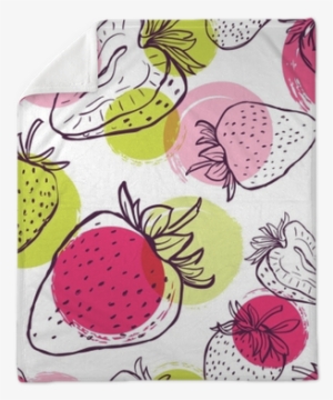 Vector Seamless Pattern With Strawberries And Colorful - Fondo Fresas Dibujo #1754305