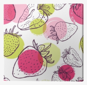 Vector Seamless Pattern With Strawberries And Colorful - Fondo Fresas Dibujo #1754354