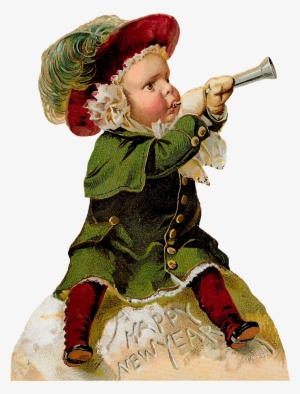 Vintage Happy New Year Clip Art Download Png - Painting #1757320