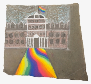 Rainbow Chalk Drawing Of Parrish Hall - Magill Walk #1759910