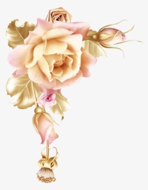 Roses,pink,roze,rosa, Borders And Frames, Flower Art, - Pink Roses Corner Clipart #1760031