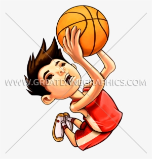 Kid Basketball Dunk - Crtoon Boy Playing Basketball #1760120