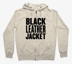 Black Leather Jacket Zip Hoodie - All I Want To Do Is Pet Cats And Listen To Metal Hoodie: #1760300