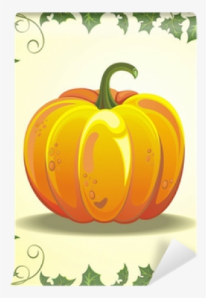 Thanksgiving Design Template With Pumpkin Wall Mural - Pumpkin #1761176