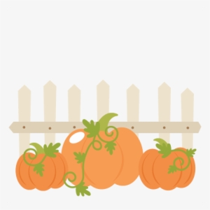 Pumpkins With Fence Svg - Cute Pumpkin Patch Clipart #1761236