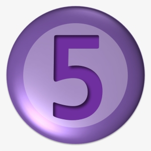 5 In Purple Circle - Number 5 Png Icon #1761357
