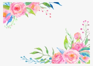 Lush Blooming Flower Cartoon Transparent - Aquarellrosa Blumenmuster Mit Streifen Grußkarte #1761578