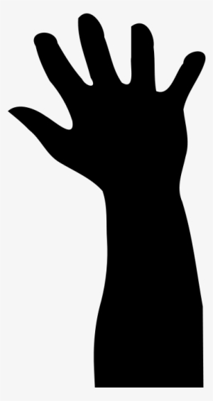 Hand Silhouette - Silhouette Raising Hand White Png #1764854