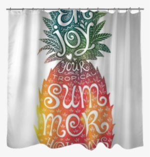 Bright Colors Hand Drawn Watercolor Pineapple Silhouette - Watercolor Painting #1764914