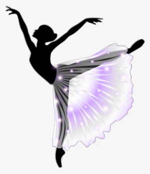 Ftestickers Dancer Ballerina Silhouette Sparkle Purple - Punte Danza Classica Colorate #1765135