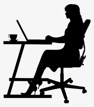 Coffee, Silhouette, Cut Out, Desk, Business - Typing Silhouette #1765274