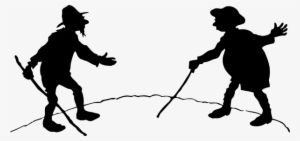 Free Vector Two Men With Canes Clip Art - Silhouette Of Two Men Fighting #1765693