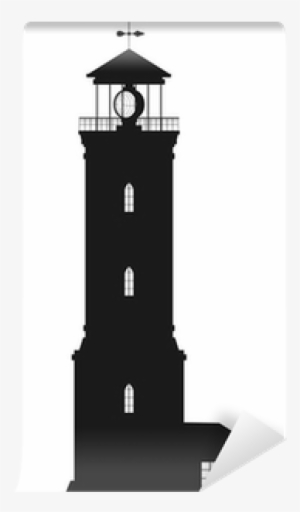 Silhouette Of Lighthouse Isolated On White Wall Mural - Wallpaper #1765959