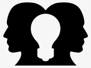 Two Heads Silhouettes Looking To Opposite Sites With - Two Heads Silhouette #1766709