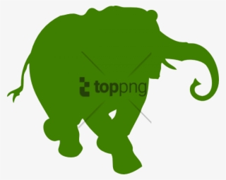How To Set Use Elephant Silhouette Green Svg Vector #1767102