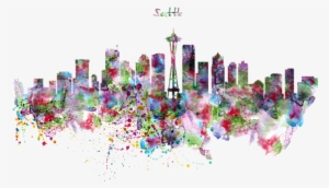 Seattle Skyline Silhouette By Marian Voicu - Seattle Skyline Silhouette #1767146