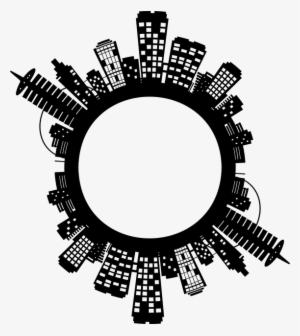 City Skyline In A Circle #1767273