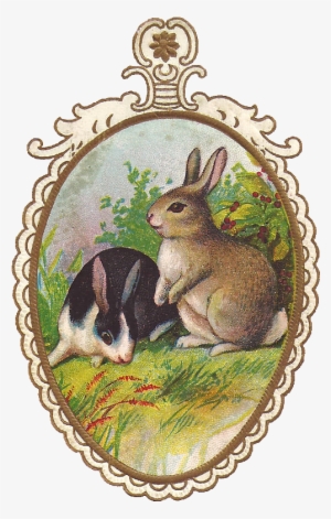 Vintage Clip Art Bunny Silhouette Easter - Glückliche Ostern-kaninchen Grußkarte #1768255
