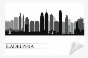 Philadelphia City Skyline Detailed Silhouette Wall - Philadelphia Skyline Silhouette Vector #1768879