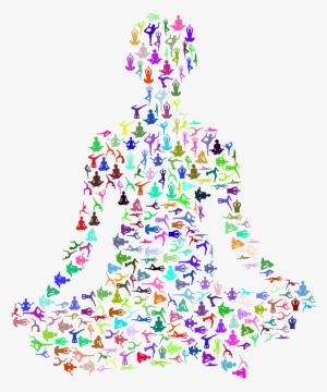 Prismatic Female Yoga Pose Silhouette Fractal No Background - Alternative Therapy #1769440