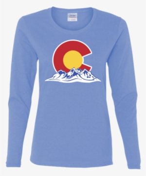 Colorado Mountain Silhouette Ladies' Cotton Long Sleeve - Shirt #1769597