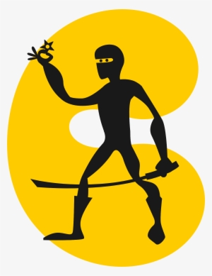 Man Silhouette Stars Ninja Sword - Cartoon Ninja #1769693