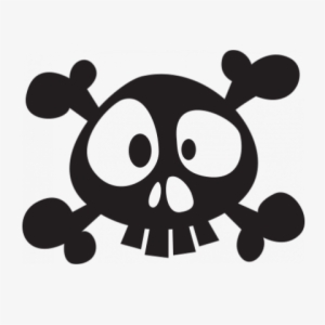 Stickers Decors De Pirate Tête De Mort Skull Silhouette, - Dessin Tete De Mort Rigolote #1769698