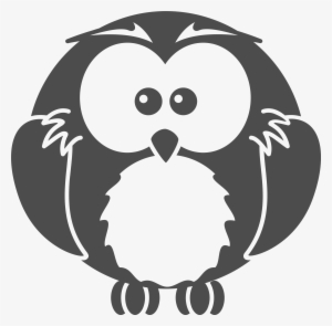 Owl Silhouette Png - Black And White Cute Owl Clipart #1770662