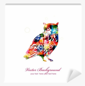 Owl Silhouette Vector Background Wall Mural • Pixers® - Silhouette #1770874