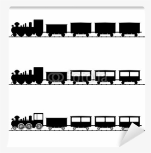 Train Vector Illustration Black Silhouette Wall Mural - Black And White Train Clipart #1771076