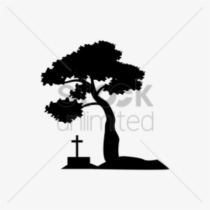 Funeral Silhouette Clipart - Headstone Silhouette #1771375