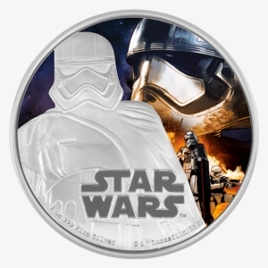 Fine Silver Coloured Coin Star Warstm - Coins - Star Wars Episode Vii 1 Oz Silver Coin Captain #1782592