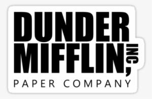 "dunder Mifflin Logo, B/w Sticker" Stickers By - Dunder Mifflin Paper Company Logo #1784047