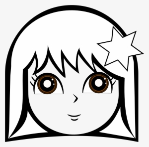 Girls Face Coloring Pages - Doll Face Clipart Black And White #1786396