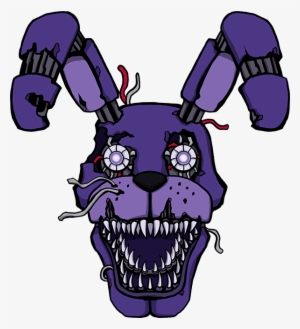 Freeuse Download Five Freddy S Bonnie By Kaizerin On - Nightmare Bonnie Head Drawing #1787681
