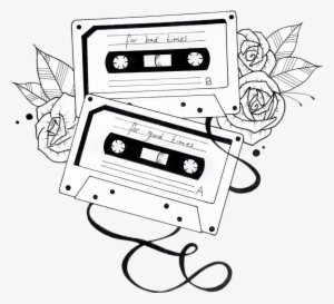 Image Freeuse Library Tumblr Art Blackandwhite Cassettes - Cassette Drawing #1788755