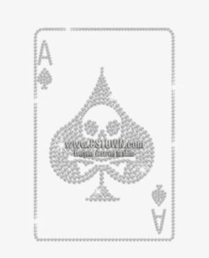 Bling Ace Of Spades Iron On Rhinestud Transfer Motif - Emblem #1789664